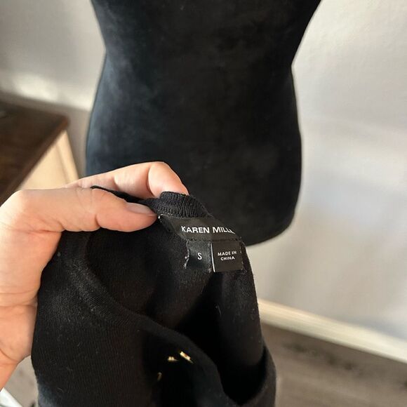 Karen Millen military button crewneck sweater Black new S - Picture 5 of 5